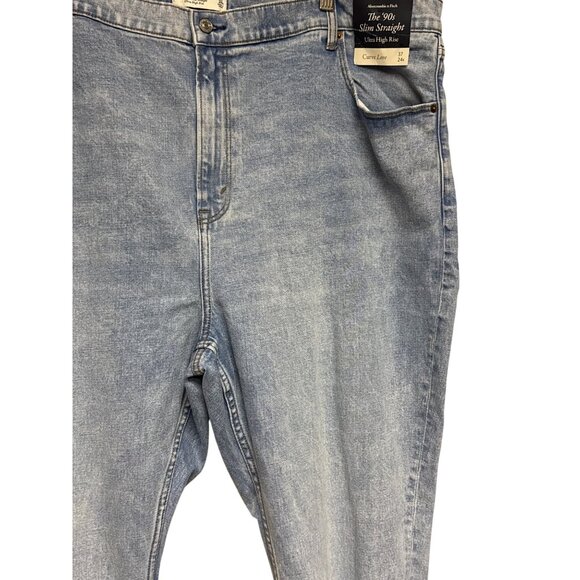 Abercrombie & Fitch The 90s Slim Straight Jeans Women's Size 24 Ultra High Denim - Picture 3 of 12